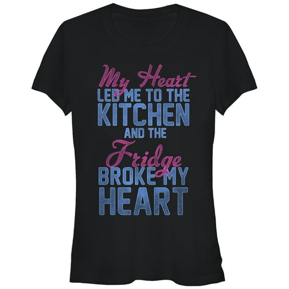 Junior's CHIN UP Heart Led Me to Kitchen  Graphic Tee Black Medium
