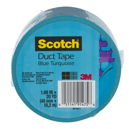 Scotch Duct Tape Blue Turquoise, 20.0 YARDS