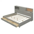 thumbnail image 5 of Wooden Daybed with 3 Storage Drawers and Shelves, Platform Bed Frame with Bookcase, Upper Soft Board and Sockets & USB Ports, for Bedroom Dorm Apartment, No Box Spring Needed, 5 of 8