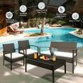 thumbnail image 3 of Bistro Patio Sets for Deck, SEGMART 4 Pieces Outdoor Wicker Patio Furniture Set with Seat Cushions & Tempered Glass Coffee, Conversation Sets for Porch Poolside Backyard, S1852, 3 of 11