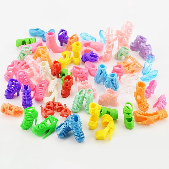 Zapatos De Muñeca 50 Uds. Botas de muñeca Mini muñeca femenina de plástico zapatos casuales para cambiarse de ropa juego