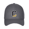 thumbnail image 2 of Daxton Two Tone Initial Letters Numbers Structured Baseball Hat, Charcoal Hat, Letter C, 2 of 3