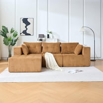 106" Cloud Modular Sectional Sofa with L-Shape Chaise, 4-Seat Deep Boneless Couch for Living Room