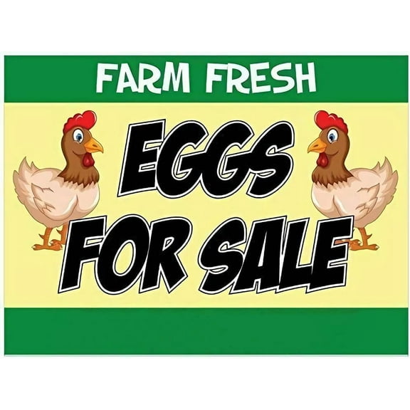 8 x 12 in Metal Tin Sign - Farm Fresh Eggs for Sale Yard Metal Sign 8"x12"