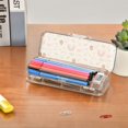 thumbnail image 7 of Plastic Pencil Box Large Capacity Pencil Boxes Clear Boxes with Snap-Tight Lid Stylish Office Supplies Storage Organizer Box Rainbow and Rabbit Pattern, 7 of 7