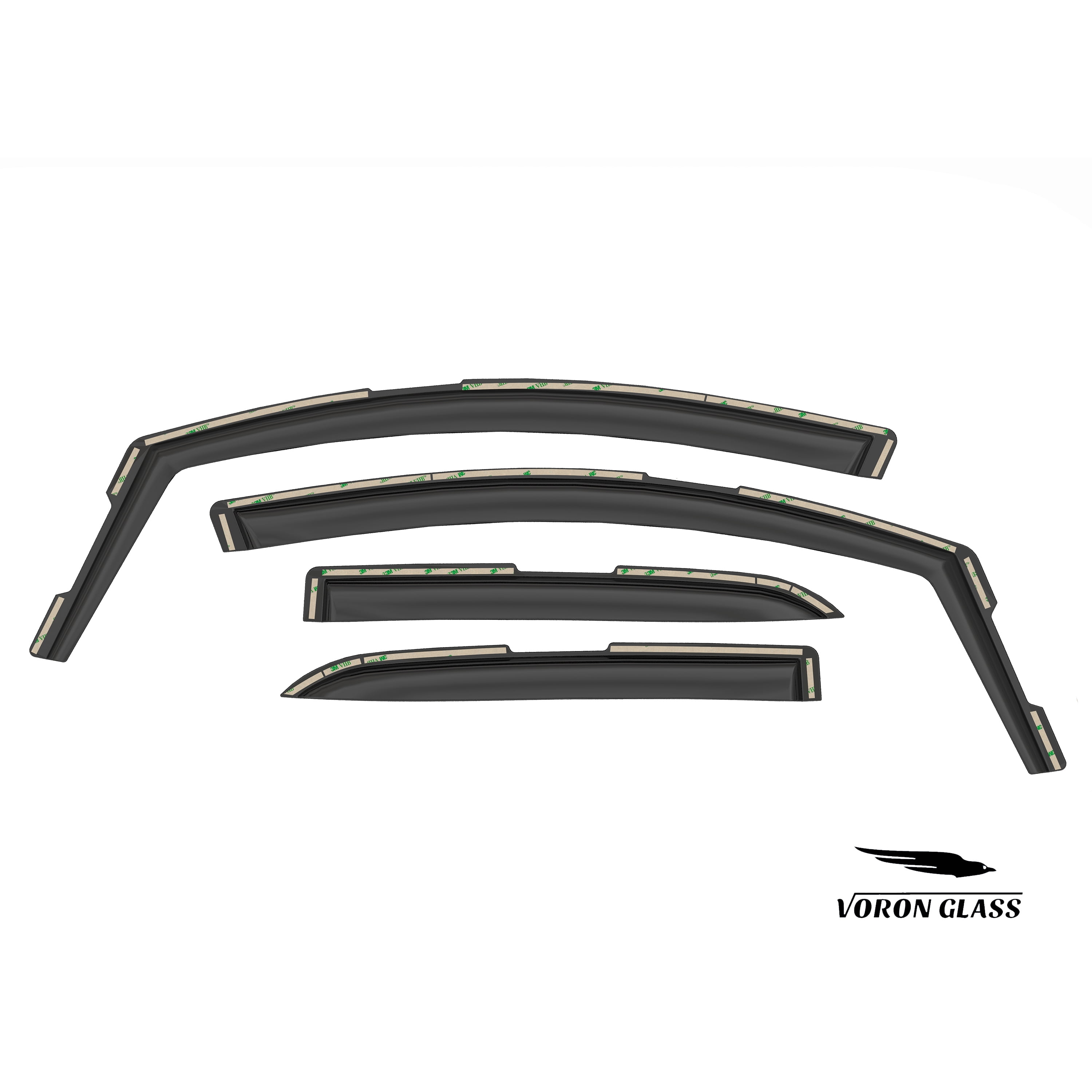 Voron Glass in-Channel Extra Durable Rain Guards for EcoSport 2018-2022, Window Deflectors, Vent Window Visors, 4 Pieces - 200484