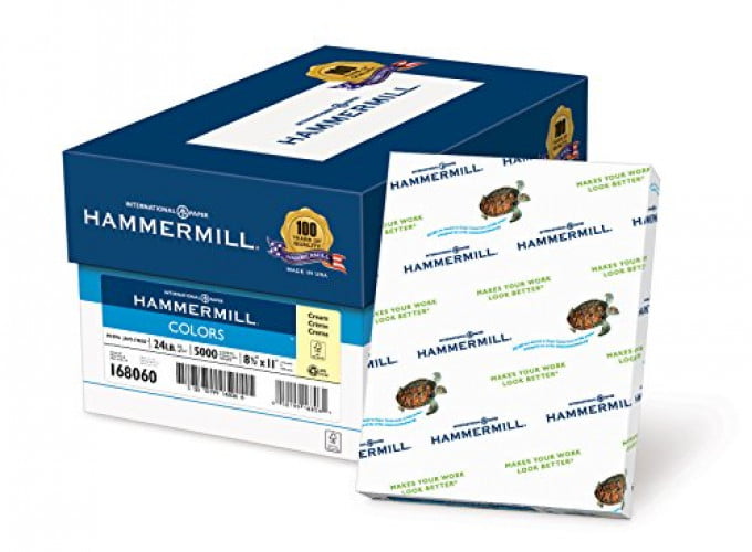 Hammermill Paper Colors Ivory 24lb Letter 8.5 x 11 5000 Sheets 