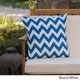 Greylin Outdoor Square Fabric Chevron Water Resistant Throw Pillow, Blue, White - image 7 of 15
