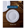 thumbnail image 2 of Dinner Plates Embossed White Ceramic Microwave Safe 4-Piece 8-Inch, 2 of 5