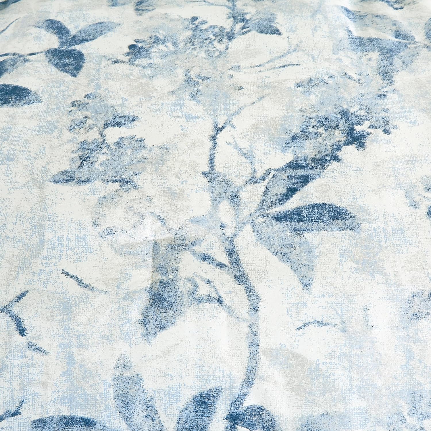 Chezmoi Collection Set Biancheria Letto 3 Pezzi Fran – Piumone 218x223 Cm E 2 Federe – Motivo Floreale Bohémien Blu E Bianco