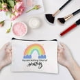 thumbnail image 5 of Rainbow Canvas Makeup Bags Cosmetic Bag Zipper Pouches Toiletry Travel Bag Purse for Women Teacher Friend Birthday Inspirational Encouragement Gift 10x7Inch-You Are Nothing Short of Amazing, 5 of 6