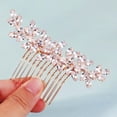 thumbnail image 5 of Miallo Gold Bridal Hair Comb with Marquise Rhinestones, Sparkling Crystal Leaf Wedding Headpiece, Decorative Hair Jewelry Set for Brides and Prom, 5 of 8