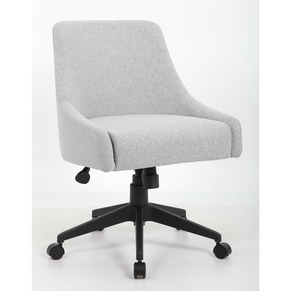 Boss Office Products Boyle Poly-Linen Guest Chair with Casters in Grey