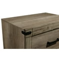 thumbnail image 4 of Contemporary Rustic Solid Wood 2-Drawer Nightstand | Brown Melamine Finish | 23.8"Wx16"Dx25"H | Bedroom Furniture | Easy Assembly | Metal Hardware, 4 of 5
