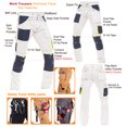thumbnail image 3 of Skylinewears Men Construction Pants Utility Work Trousers With Built In Tool Belt & Cordura Reinforced Knee Pad Pockets White W40-L32, 3 of 7