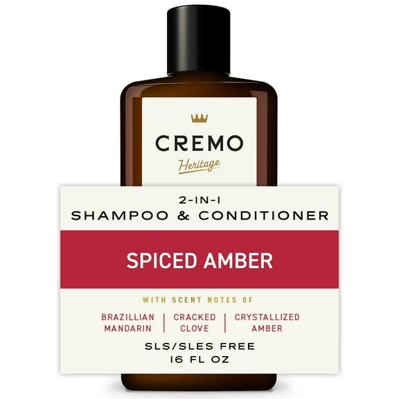 Cremo 2-In-1 Shampoo & Conditioner, Spiced Amber, 16 oz