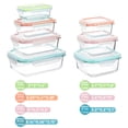 thumbnail image 4 of Sindcom 7 Pack Glass Food Storage Containers, Meal Prep, Airtight Bento Boxes with Leak Proof Locking Lids,Colorful, 4 of 7
