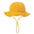 thumbnail image 3 of Ccpelsie Baby Sun Hat Sun Protection Toddler Bucket Hat Summer Beach Hats with Wide Brim for 2t 3t 4t 5t 6t Girls Boys(Yellow,0-12 Months), 3 of 3