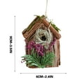thumbnail image 2 of DefiDgd Christmas Wooden Bird Nests Hanging Statue Decoration,House Decoration with Moss,Bark, Flowers,Grass,Thatch,Bird Nests,for Christmas Tree Decorations,Christmas Ornaments(C), 2 of 6