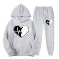 thumbnail image 2 of VBTAPA Womens 2 Piece Sweatsuit Love Heart Graphic Pullover Hoodies and Jogger Sweatpants Lounge Track Suits Set Casual Jogging Matching Suits Prime Sales of The Day Gray XL, 2 of 4