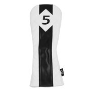 Sahara White Quilted Retro Golf Headcover Set - 5 Pack (Driver, #3, 5, X and Hybrid)