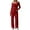 c01Red, variant on JGGSPWM Women's 2 Piece Outfits Solid Color Long Sleeve Square Neck Crop Tops Wide Leg Tracksuits Casual Lounge Set Pink L