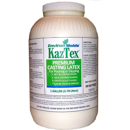 Premium KazTex Latex Casting Rubber 1 Gallon - for Mask Making - Prop Making - Dip Molding