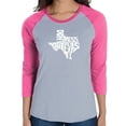 thumbnail image 1 of LA Pop Art Women's Raglan Baseball Word Art T-shirt - DONT MESS WITH TEXAS, 1 of 2