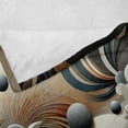 thumbnail image 4 of Ambesonne Abstract Fleece Throw Blanket Surreal Swirling Posh Art 70"x90" Dark Slate Blue and Tan, 4 of 5