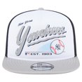 thumbnail image 2 of Men's New Era White/Gray New York Yankees Retro Script Trucker 9FIFTY Snapback Hat, 2 of 6
