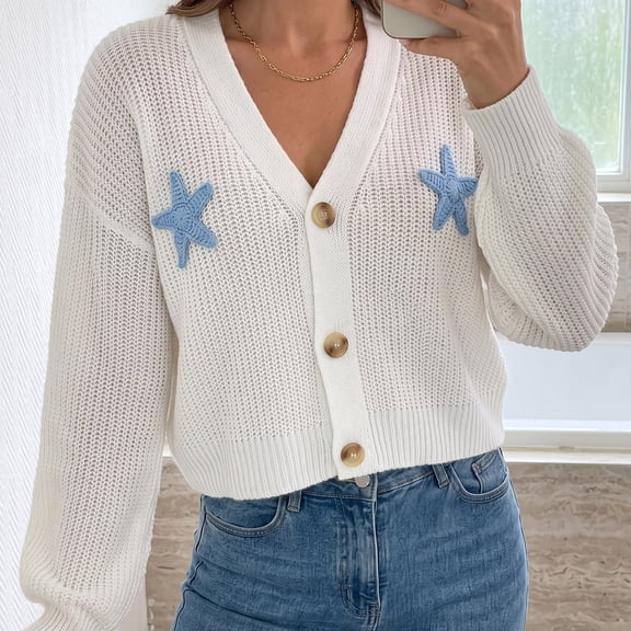 Byworldtasic 2026 Women's Cute Cardigan Sweater Button Up Pullover Top Long Sleeve V Neck Shirt Soft Cozy Knit Outerwear