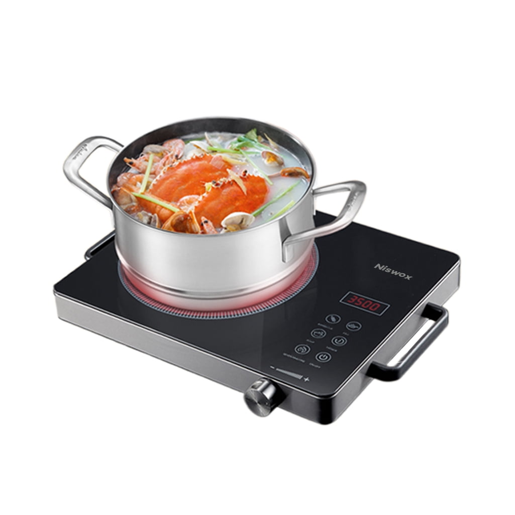 Niswox Electric stoves, Electric Stove Top Burner Portable with Touch Control 9 Power Level, Black
