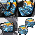 thumbnail image 2 of FKELYI Beach Palm Tree Flower Print 16-Piece Car Interior Set Auto Seat Covers with Steering Wheel Cover Seat Belt Pads Headrest Covers Hanbrake Cover Gear Shift Cover Armrest Pad Coasters, 2 of 6