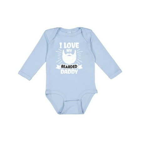 

Inktastic I Love My Bearded Daddy for Fathers Day with Grunge Boys Long Sleeve Baby Bodysuit