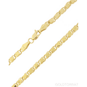 10K Yellow Gold 3.0mm Diamond Cut HEarRingt Link Anklet with Lobster Clasp
