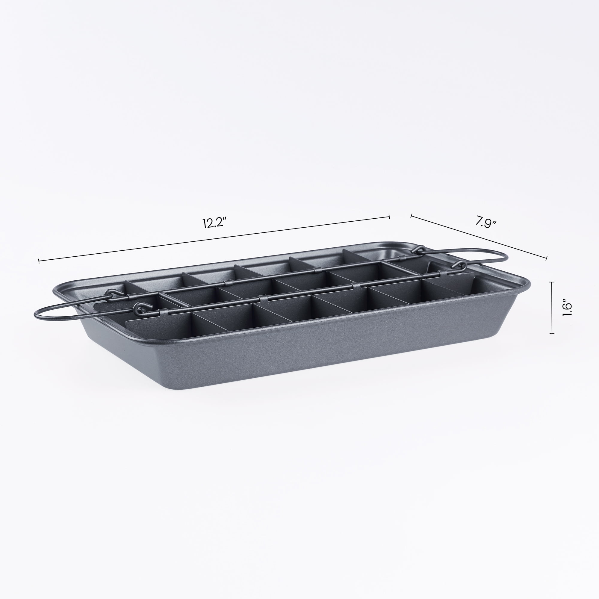 Unique Bargains Non-stick Brownie Cake Pan with Dividers Silver 12.2*7.9*1.6in
