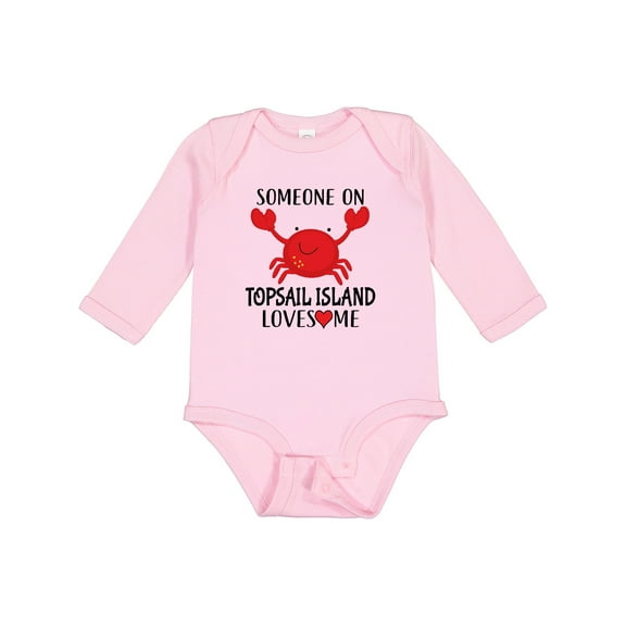 Inktastic Someone on Topsail Island Loves Me Boys or Girls Long Sleeve Baby Bodysuit