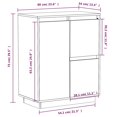 thumbnail image 4 of vidaXL Buffet Miel Brun 60x34x75 cm Pin Massif, 4 of 5