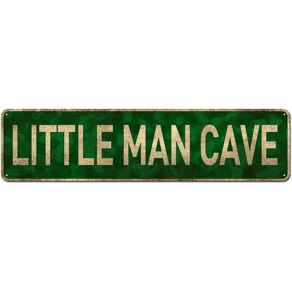 Little Man Cave, Toddler Boy Room Décor, 4" x 16" Decoration Wall Sign, Kids Room Signs For Door, Boy Décor for Bedroom, Boys Only Sign for Room Boys