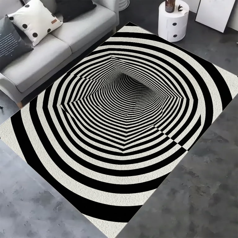 RKSupls Rings And Square 3D Illusion Soft Fluffy Velvet Area Rug for ...