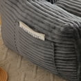 thumbnail image 5 of Giant Plush Bean Bag Chair for Adults with Armrests and Footstool, Comfy Beige Beanbag Chaise Lounge Lazy Floor Sofa Chair for Living Room, Bedroom & Dorm, Cozy Fluffy Cloud Mini Couch (Gray), 5 of 11