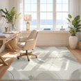 thumbnail image 3 of Design&I 8'x10' Washable Area Rug Beige Freeform Cream Motif Balanced Asymmetry Muted Palette Neutral for King Size Bedroom, Under Bed, Sleek Flatweave Pet Friendly, 3 of 7