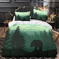 thumbnail image 3 of LAICAIW Bedding Set-3-Piece Set-Forest Bear-Set with Quilt and Two Standard Pillow Cases Full（203x228cm）, 3 of 7