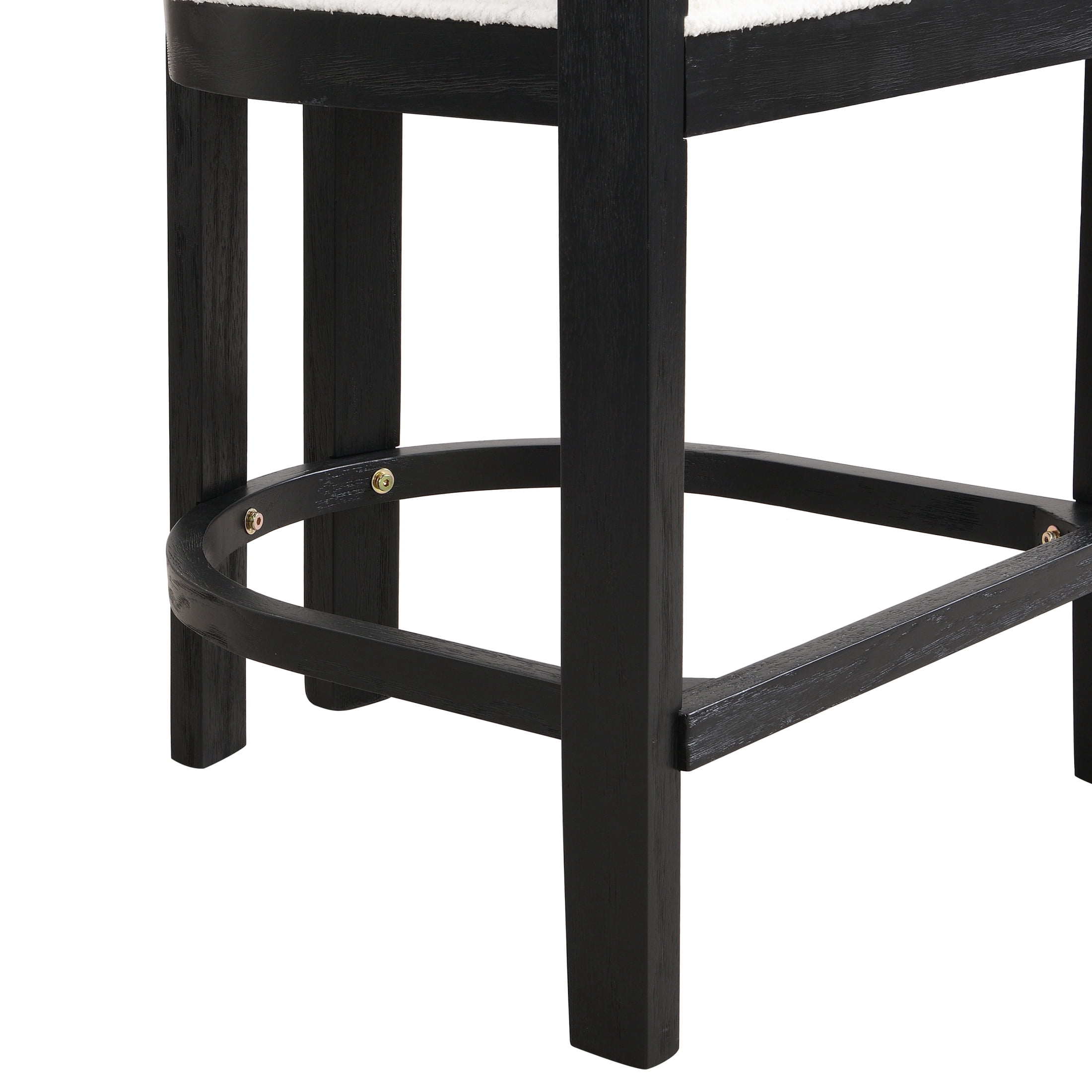 Christopher Knight Home 5-Piece Mid Century Counter Height Dining Table with Round Arm Bar Stools, Black
