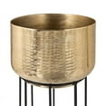 thumbnail image 3 of Gild Design House Thallo Gold Metal Floor Planters, Set of 3, 3 of 7