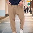 thumbnail image 2 of yillto Men’s Casual Pants Elastic Drawstring Waist Pants Loose Straight Leg Long Beach Sweatpants, 2 of 5