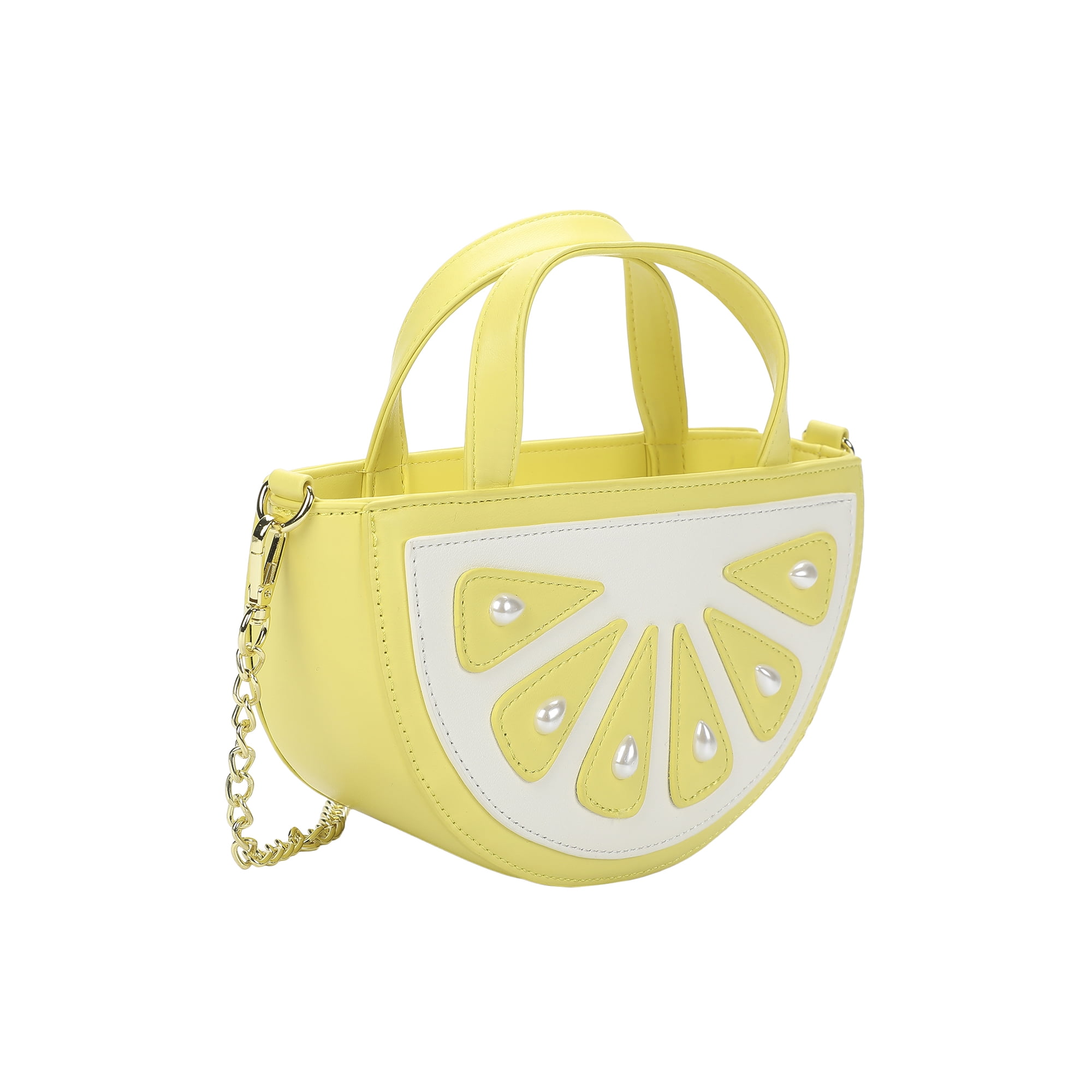 Packed Party Women's Lemon Slice Shaped Crossbody Bag, Yellow