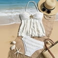 thumbnail image 2 of vigerkar Girl's 2 Piece Halter High Waisted Tankini Ruffle Swimsuit Bathing Suit Bikini Sets (White, 11-12 Years), 2 of 6