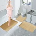 thumbnail image 4 of Clearance!XEOVHV Memory Foam Bath Mat Set, Bathroom Rugs for 3 Pieces, Toilet Mats, Soft Comfortable, Water Absorption, Non-Slip, Thick, Machine Washable, Easier to Dry for Floor Mats, Khaki, 4 of 9