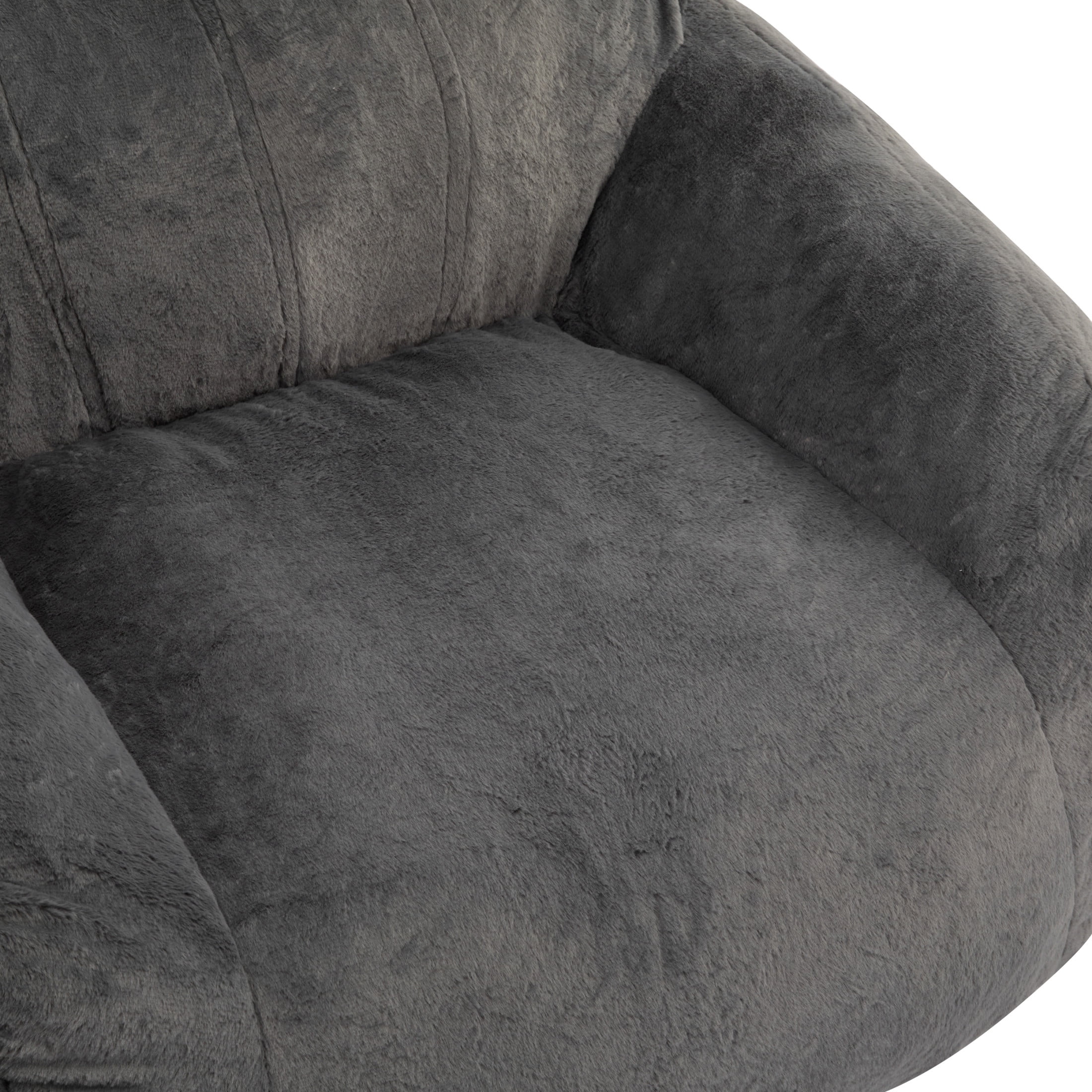 Christopher Knight Home Bean Bag Chair Velvety Faux-Fur Upholstery, Gray